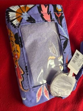 Vera Bradley Purple Floral ID & Card Holder w Key Ring NWT